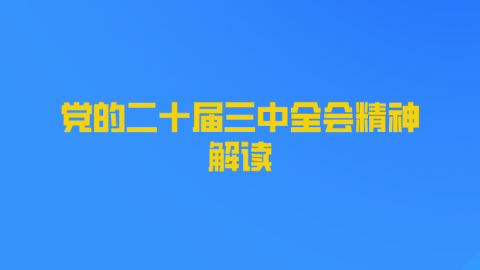党的二十届三中全会精神解读 